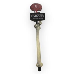 LongTrail Limbo IPA Bone Craft Beer Tap Handle Vermont Tree of Life Crow